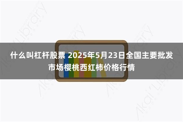 什么叫杠杆股票 2025年5月23日全国主要批发市场樱桃西红柿价格行情